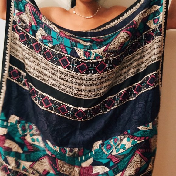 Patterned Satin Scarf - Picture 2 of 2